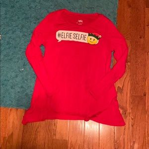 red long sleeve soft and stretchy christmas shirt
